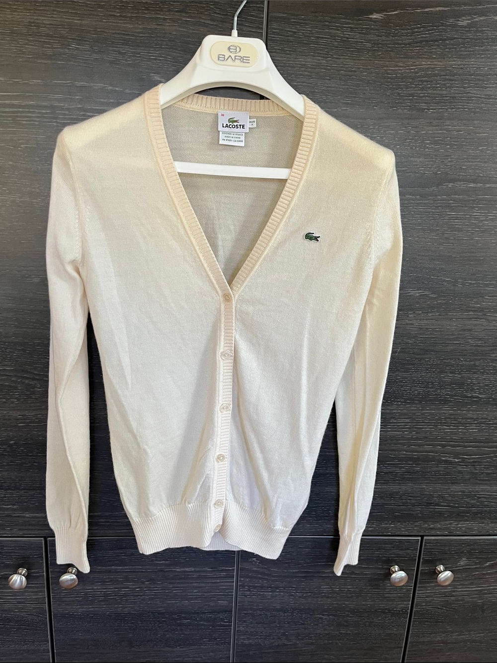 Vintage Lacoste Ivory Cardigan M